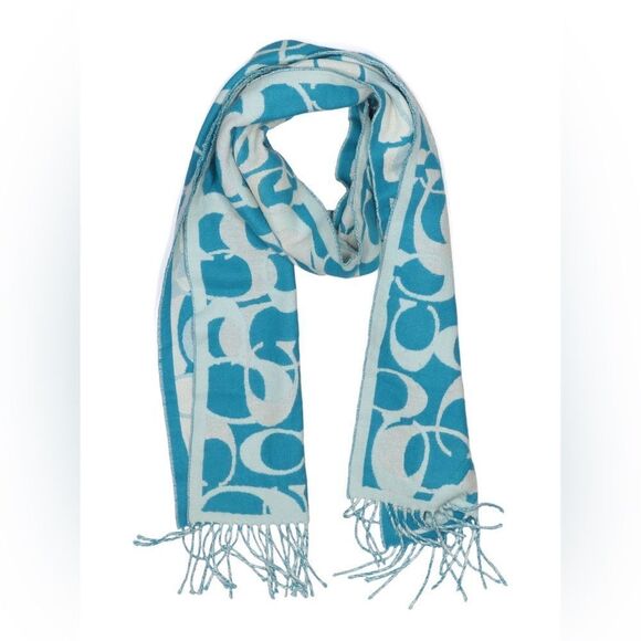 Coach Accessories - Coach *Tiffany Blue* Lightweight Soft 100% Merino Wool Signature Scarf
